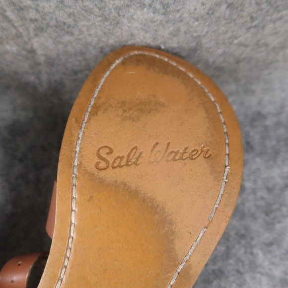 Salt Water Shoes Womens 5 Sandals Classic Leather Hand Stitched Water Friendly - Picture 10 of 13